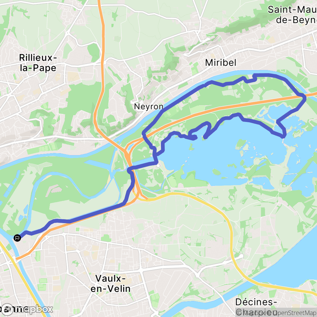 Villeurbanne : carte du parcours de randonnée - France