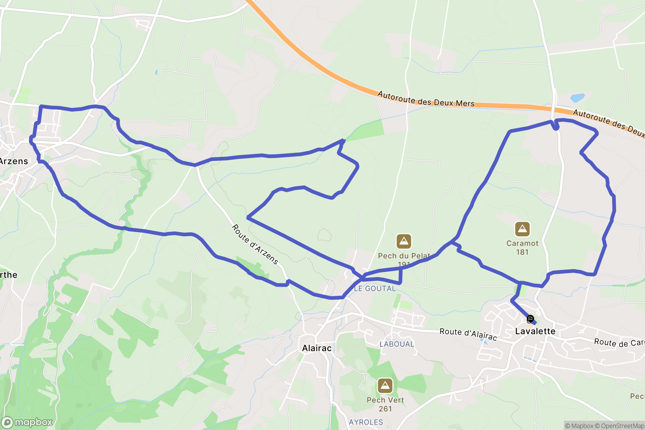 Lavalette : carte du parcours de randonnée - France