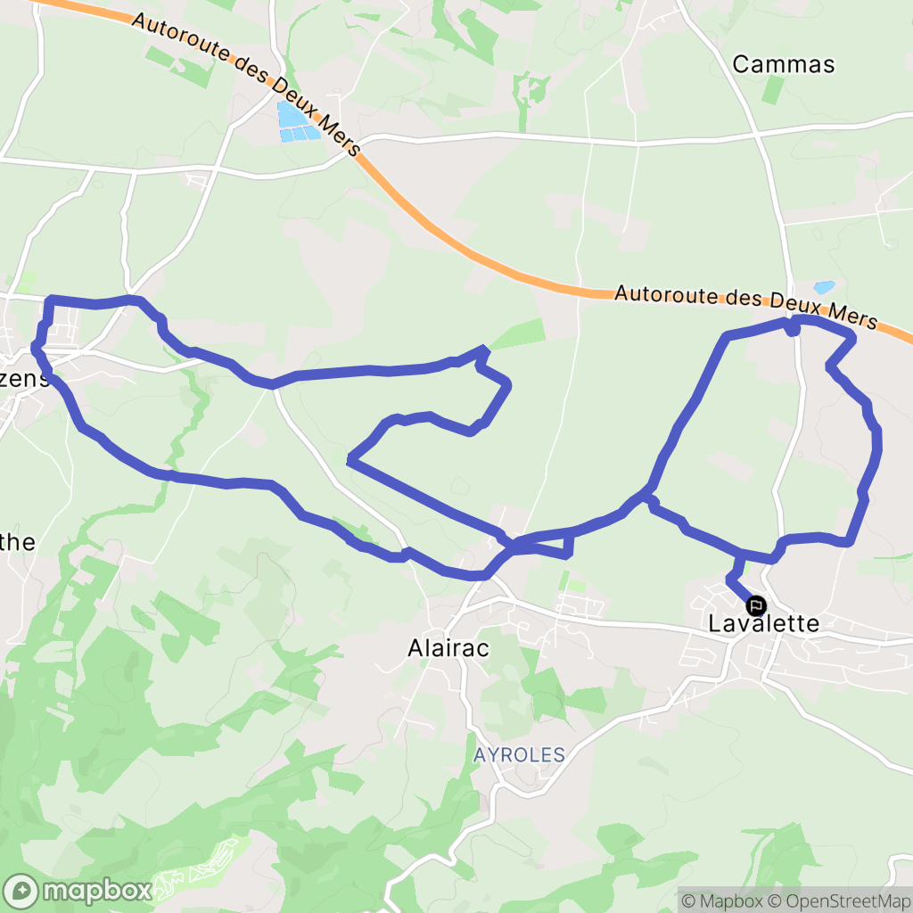 Lavalette : carte du parcours de randonnée - France