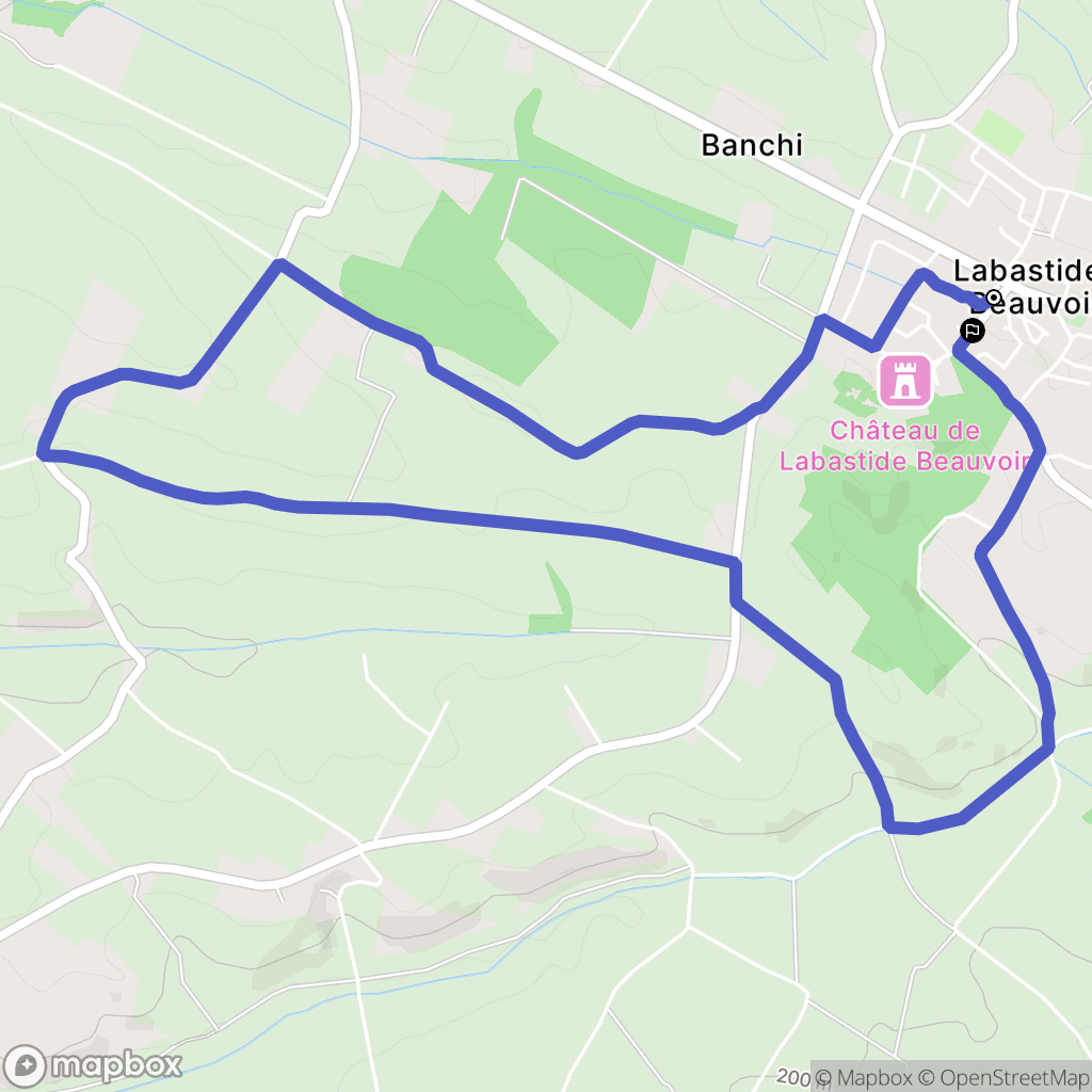Labastide-Beauvoir : carte du parcours de randonnée - France