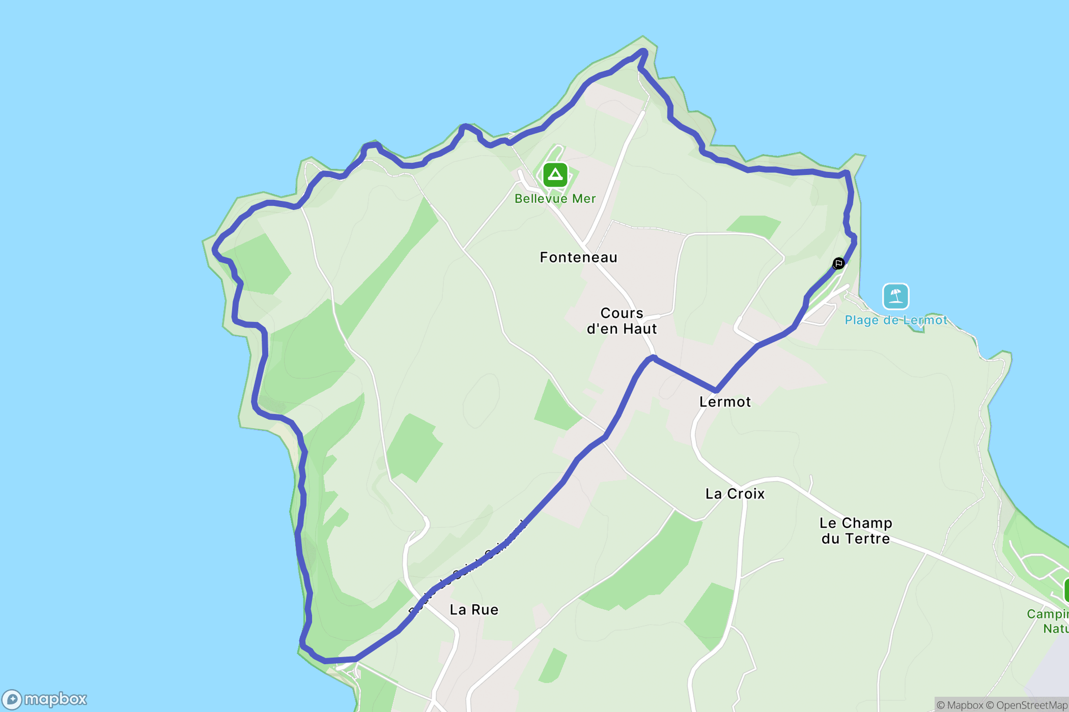 Hillion : carte du parcours de randonnée - France