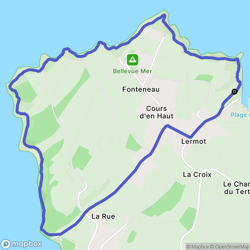 Hillion : carte du parcours de randonnée - France