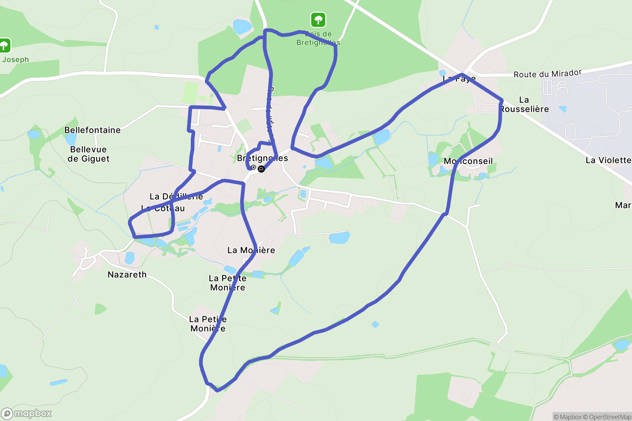 Bretignolles : carte du parcours de randonnée - France