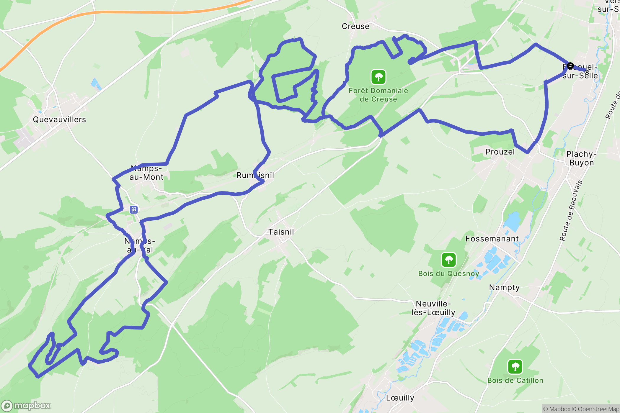 Bacouel-sur-Selle : carte du parcours de randonnée - France