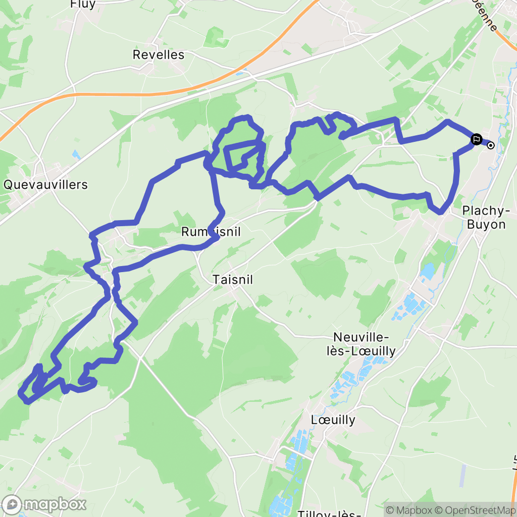 Bacouel-sur-Selle : carte du parcours de randonnée - France