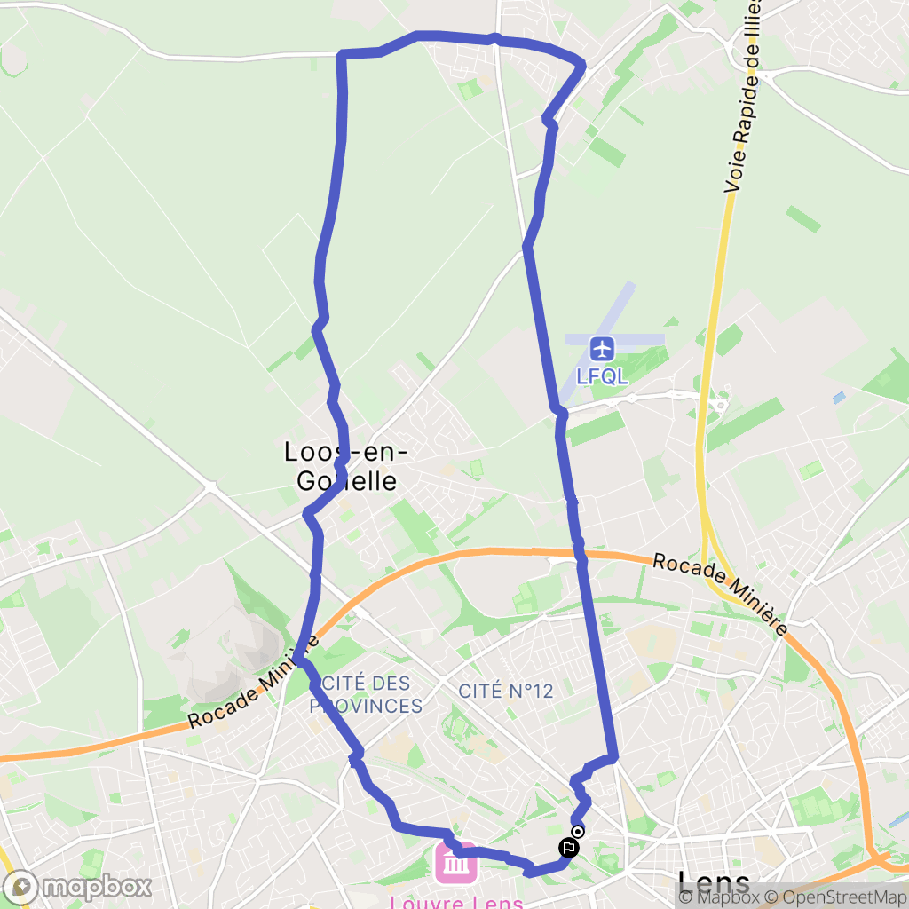 Lens : carte du parcours de randonnée - France
