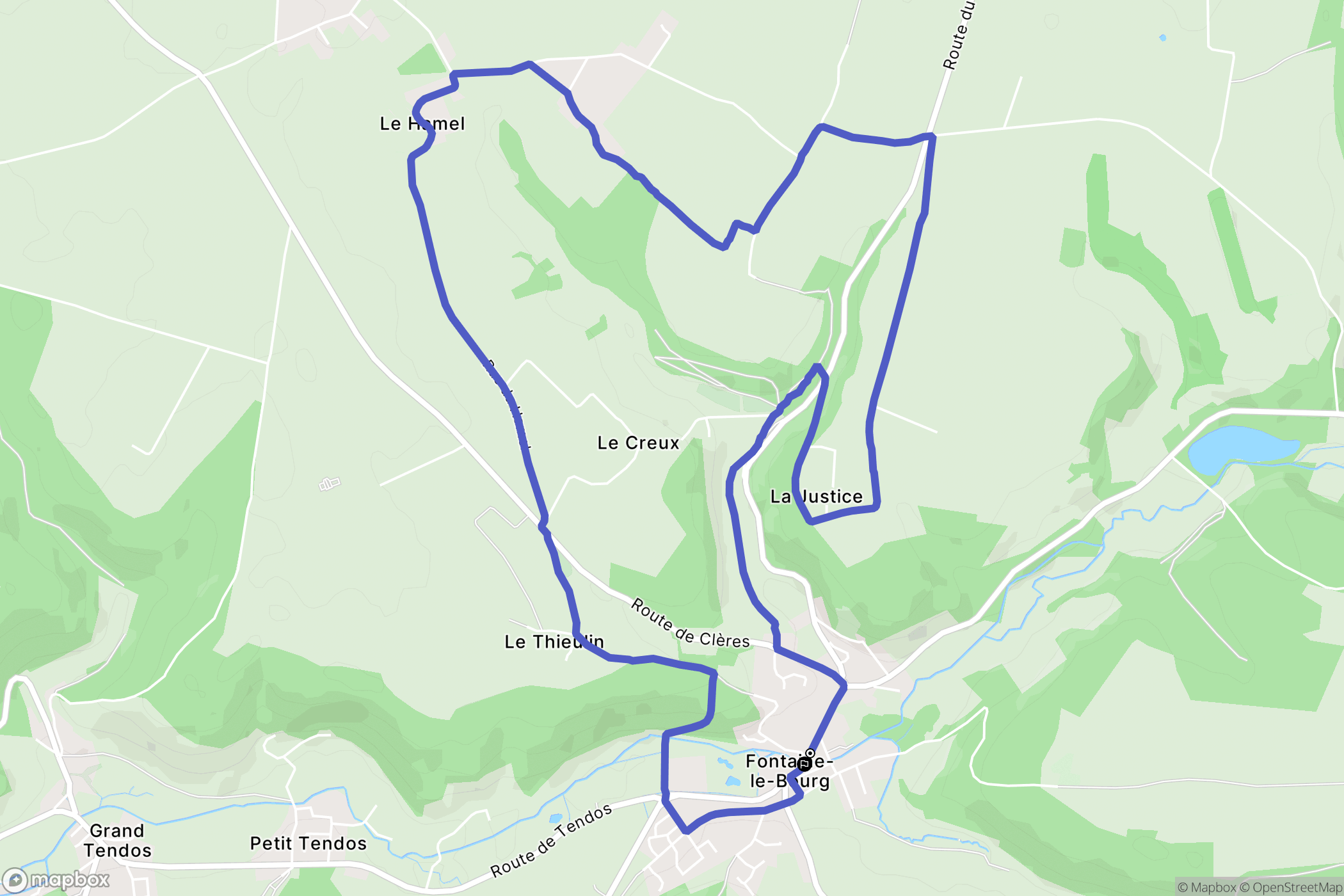 Fontaine-le-Bourg : carte du parcours de randonnée - France