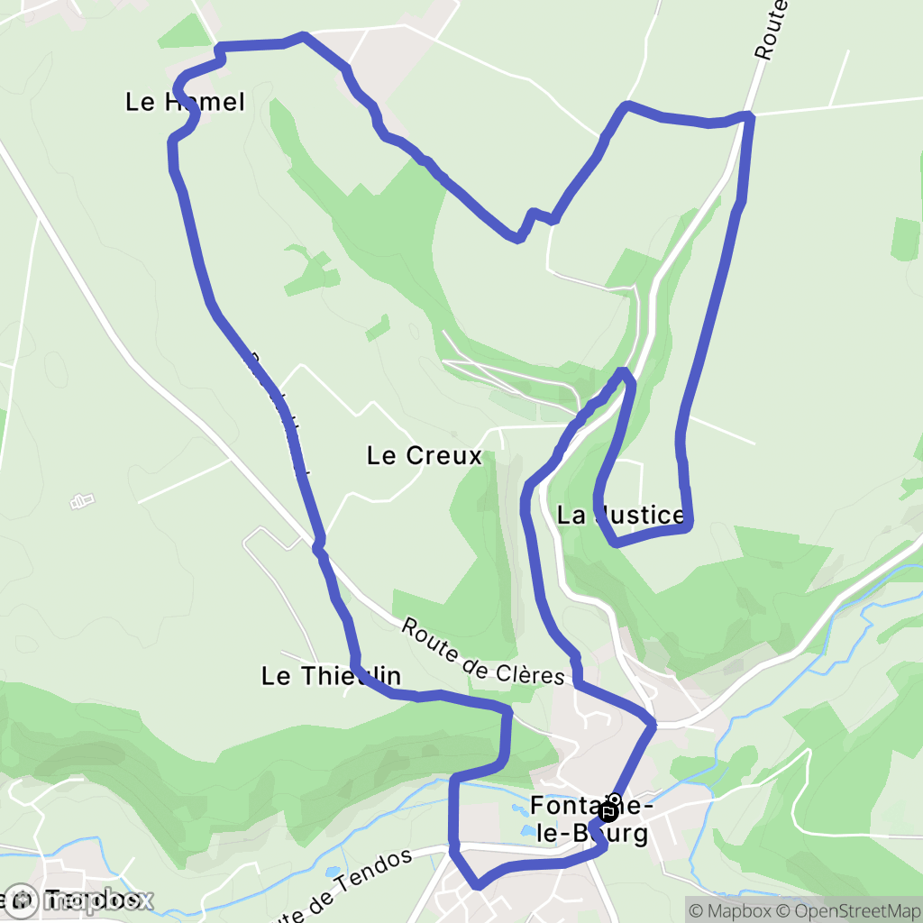 Fontaine-le-Bourg : carte du parcours de randonnée - France