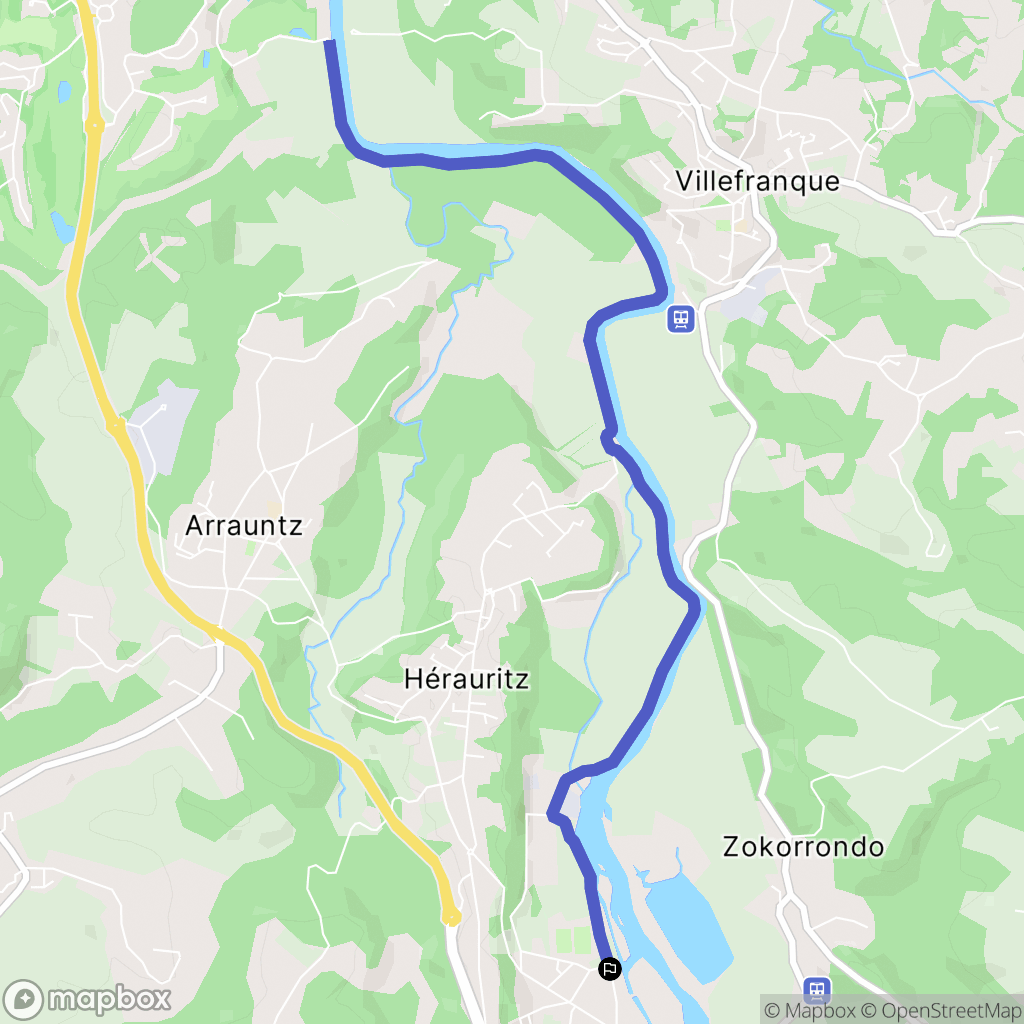 Ustaritz : carte du parcours de randonnée - France