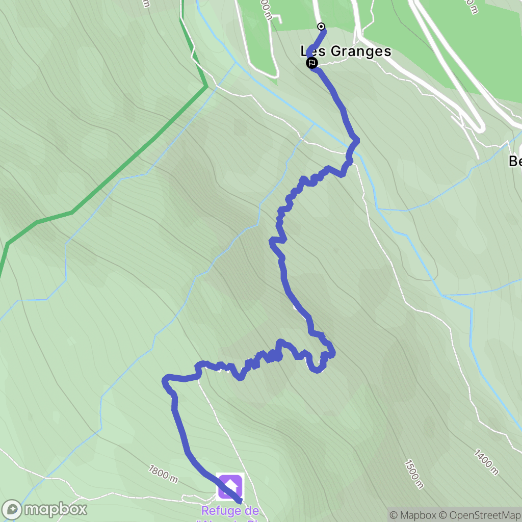 Saint-Christophe-en-Oisans : carte du parcours de randonnée - France