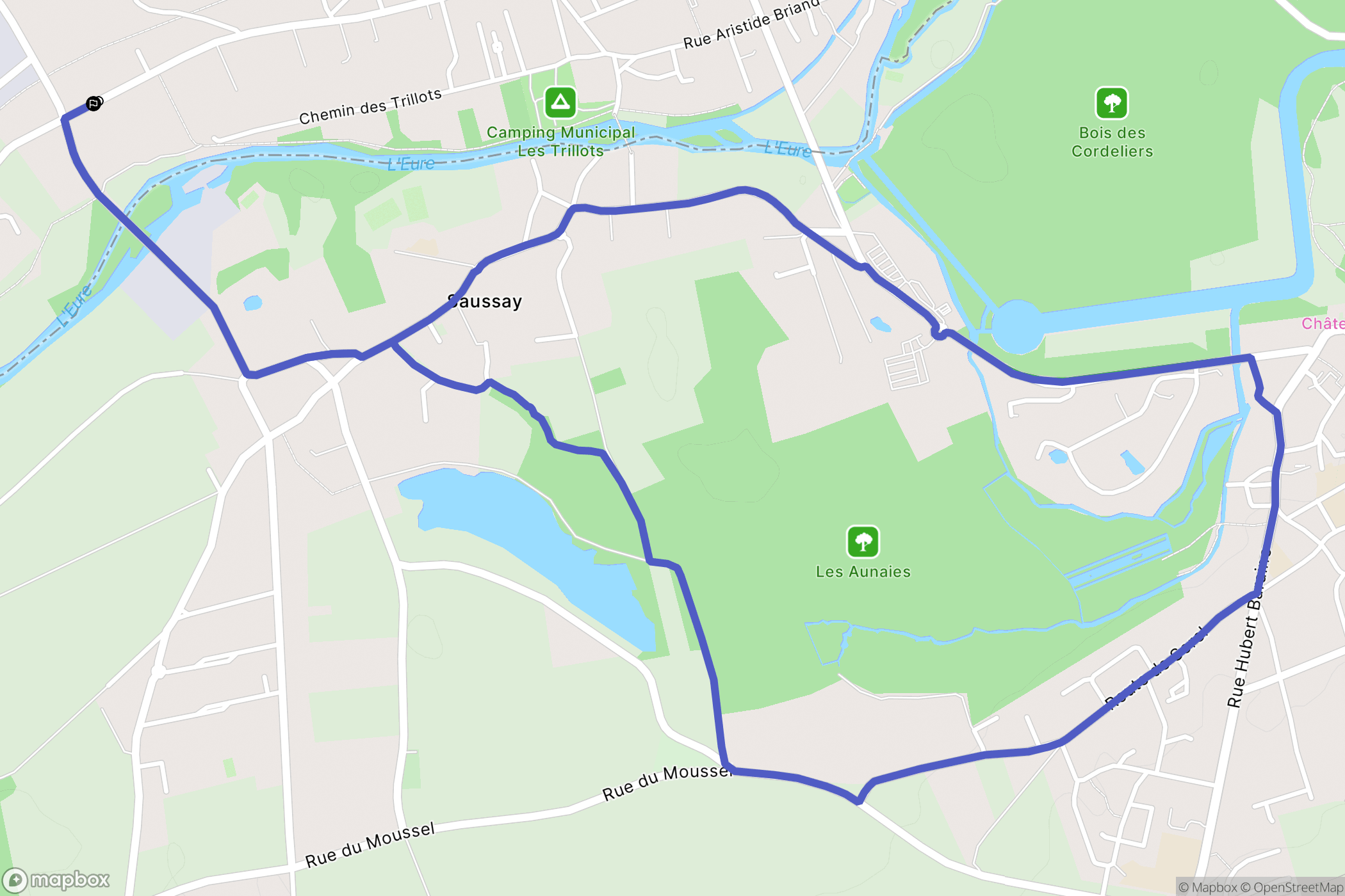 Ézy-sur-Eure : carte du parcours de randonnée - France