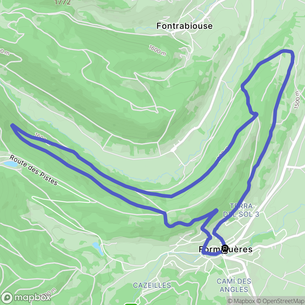 Formiguères : carte du parcours de randonnée - France