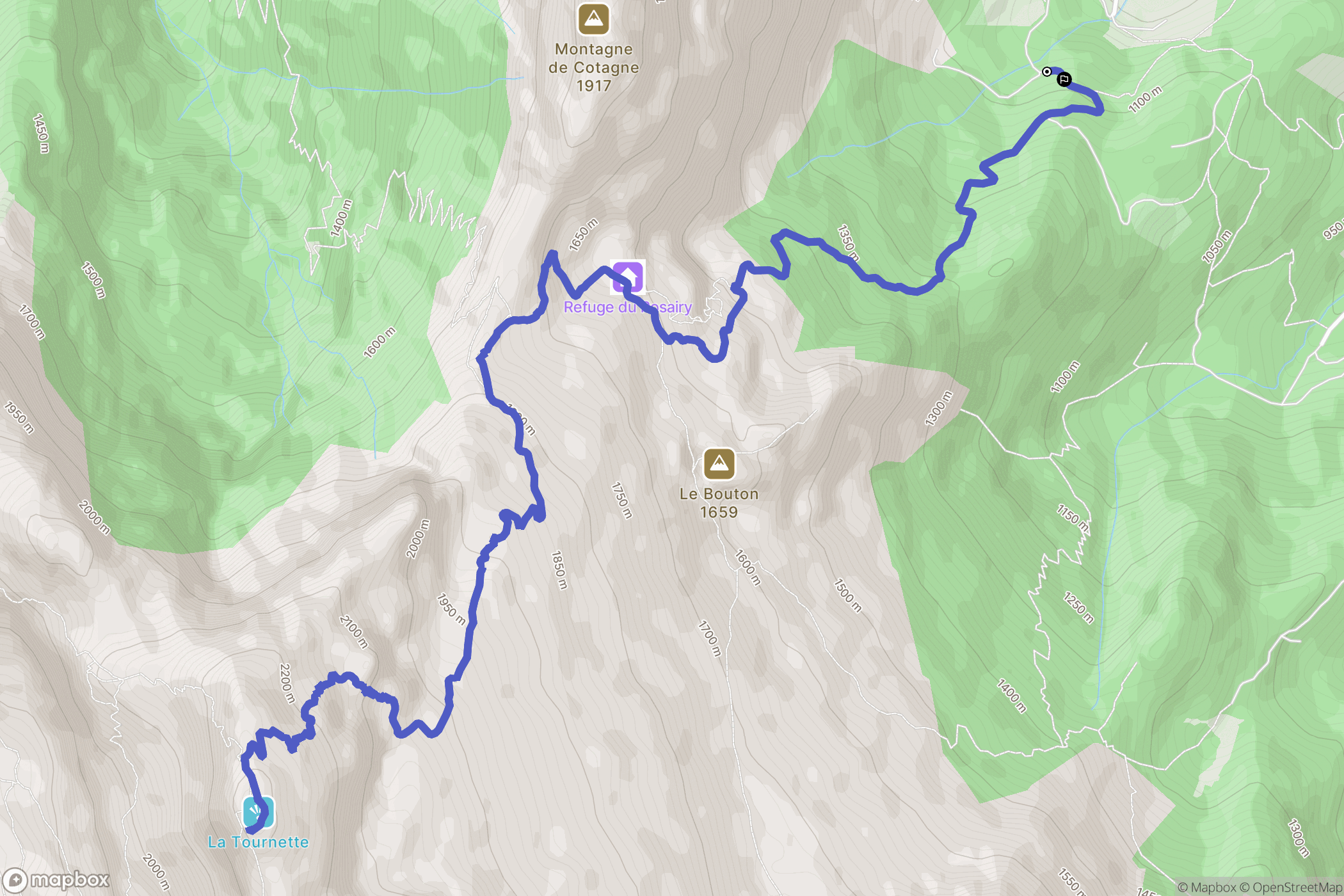 Les Clefs : carte du parcours de randonnée - France