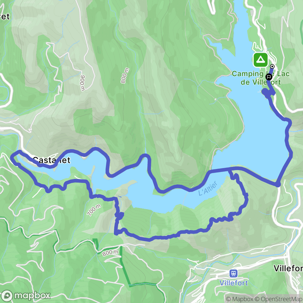 Pourcharesses : carte du parcours de randonnée - France