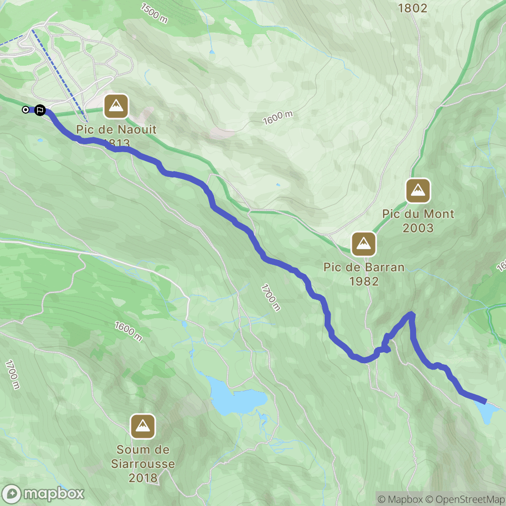 Gazost : carte du parcours de randonnée - France