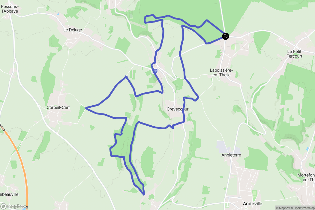Silly-Tillard : carte du parcours de randonnée - France