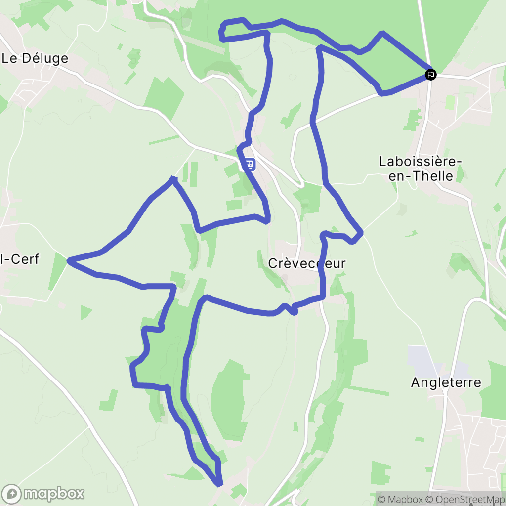 Silly-Tillard : carte du parcours de randonnée - France