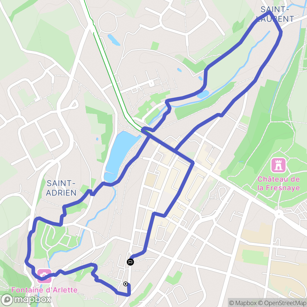 Falaise : carte du parcours de randonnée - France