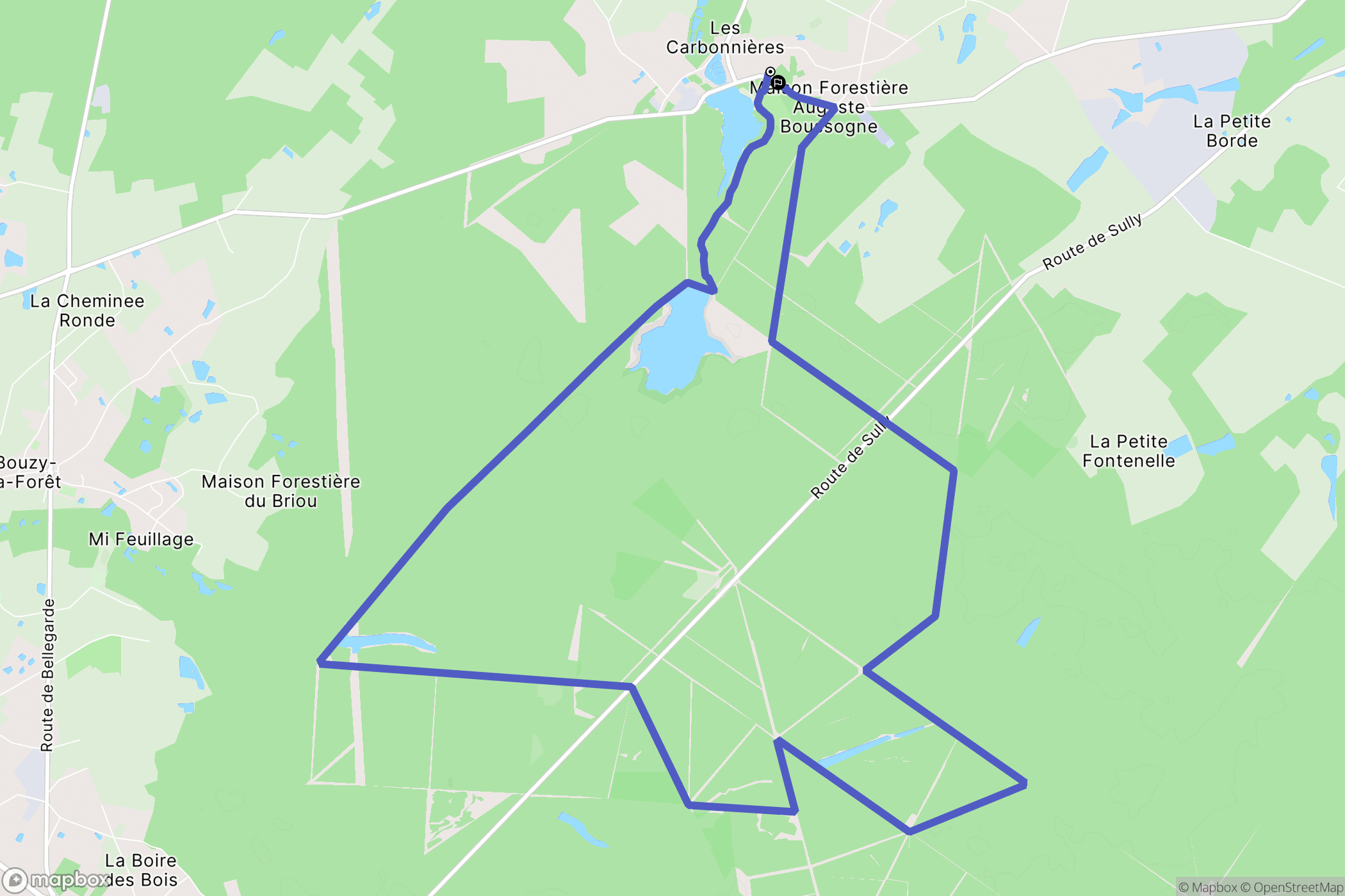 Vieilles-Maisons-sur-Joudry : carte du parcours de randonnée - France