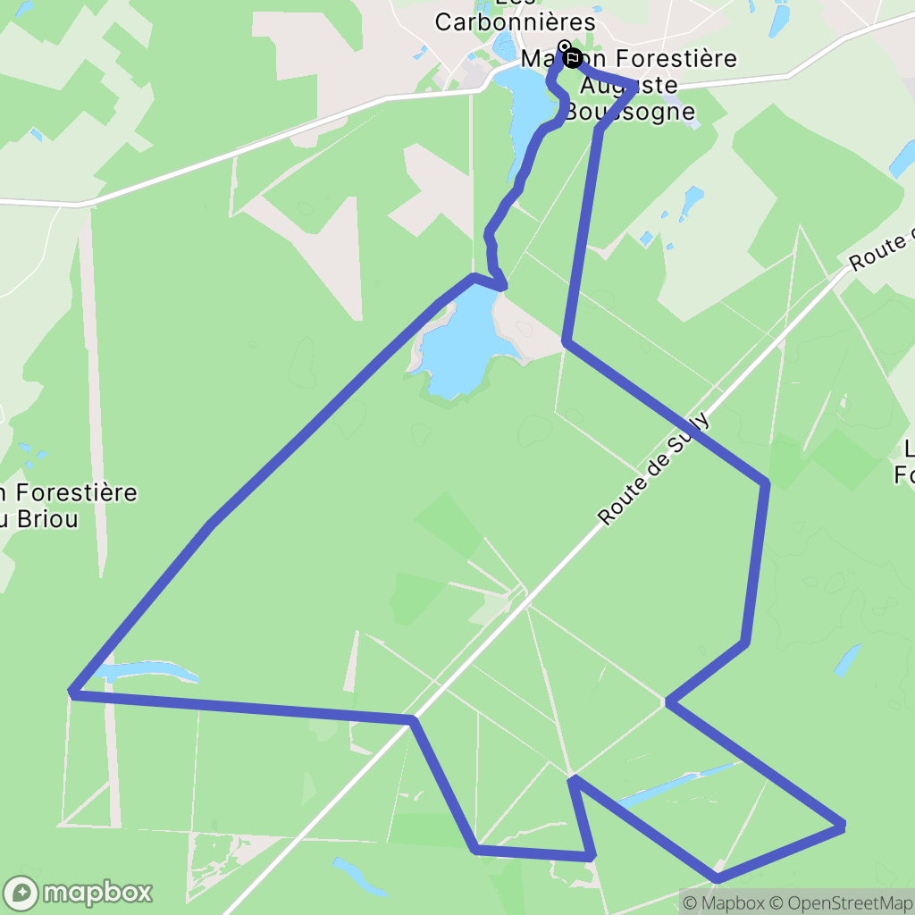 Vieilles-Maisons-sur-Joudry : carte du parcours de randonnée - France