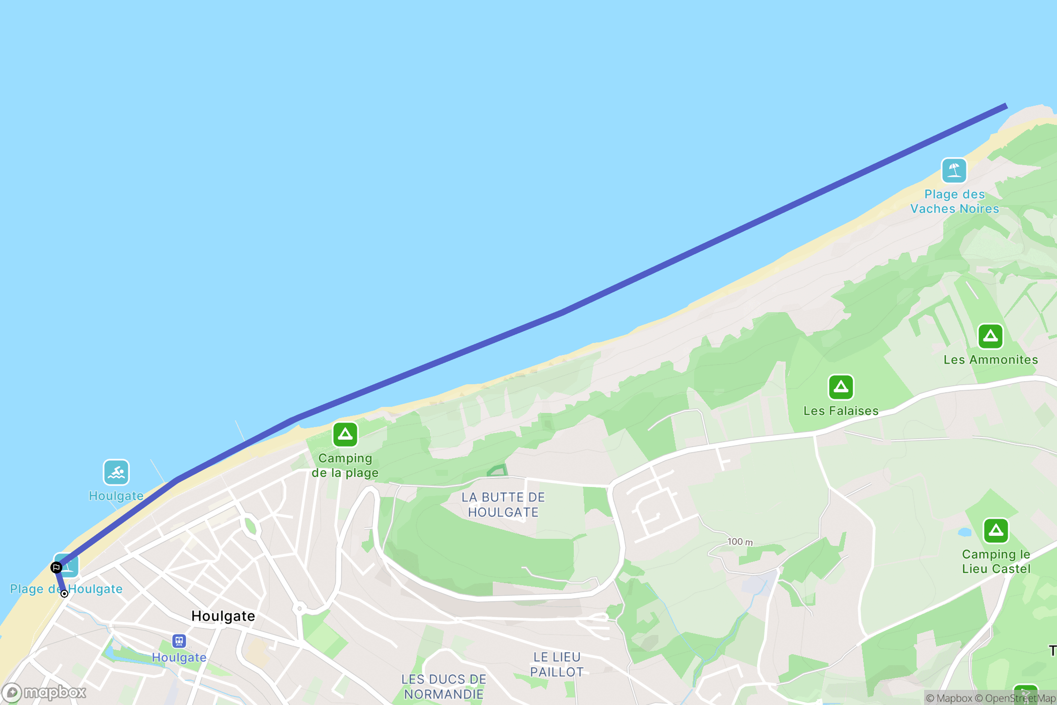 Houlgate : carte du parcours de randonnée - France