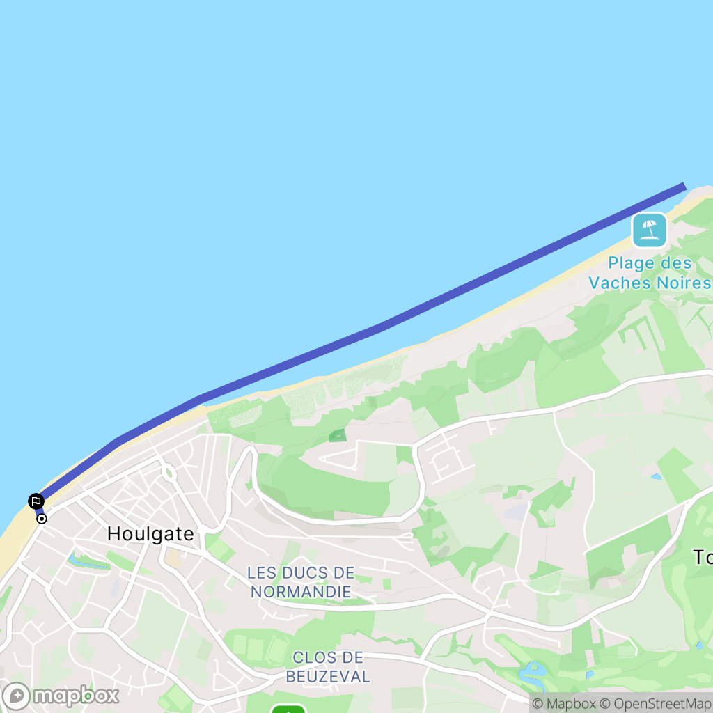 Houlgate : carte du parcours de randonnée - France