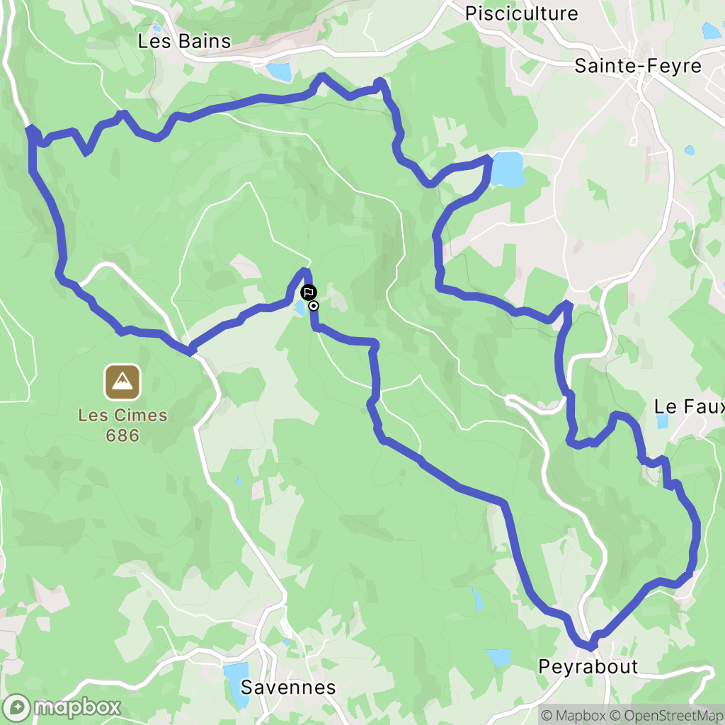Sainte-Feyre : carte du parcours de randonnée - France