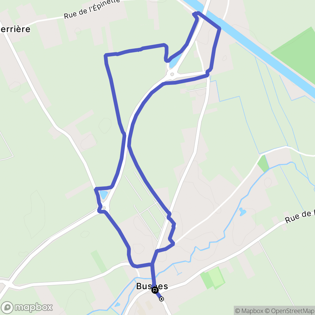 Busnes : carte du parcours de randonnée - France