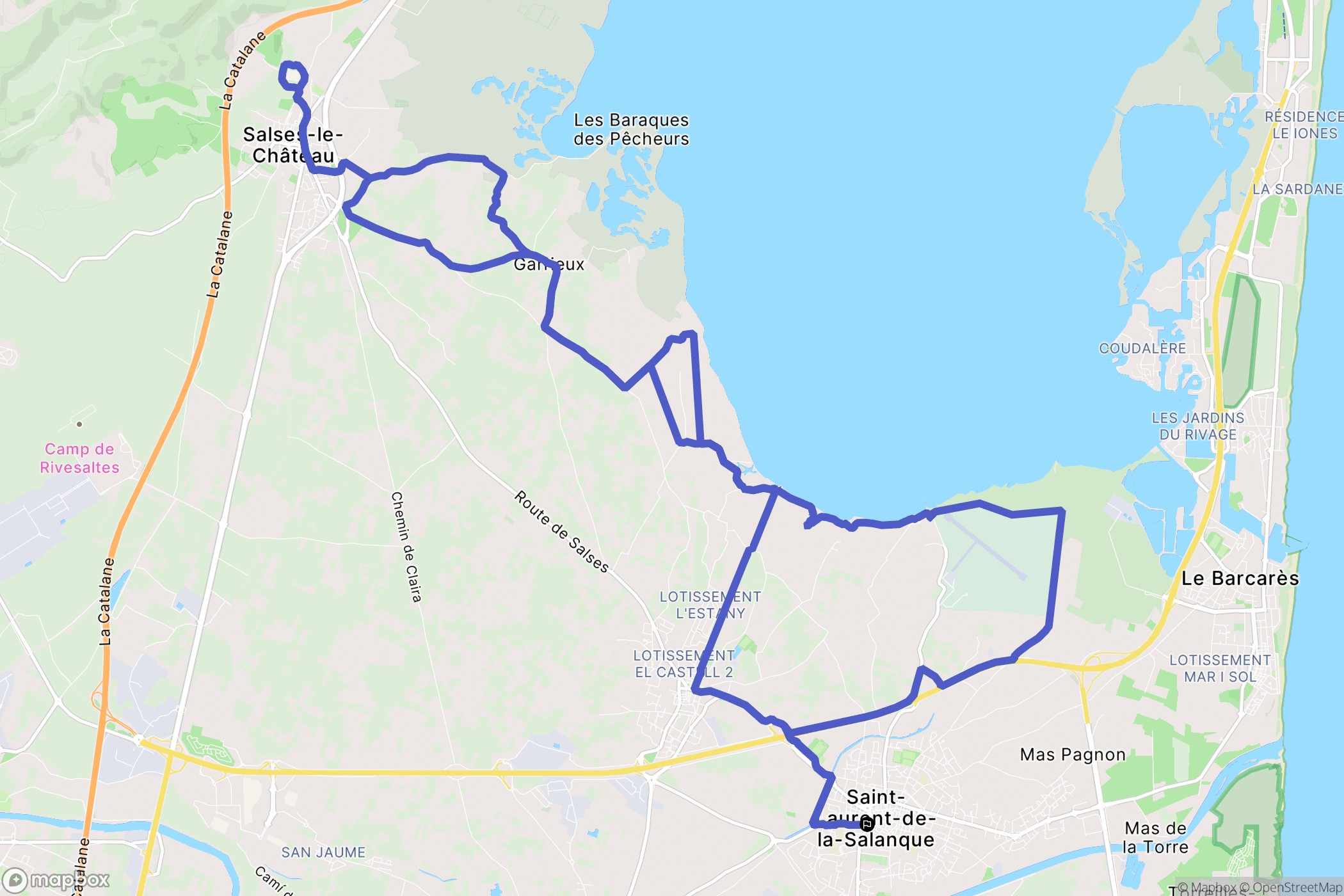 Saint-Laurent-de-la-Salanque : carte du parcours de randonnée - France
