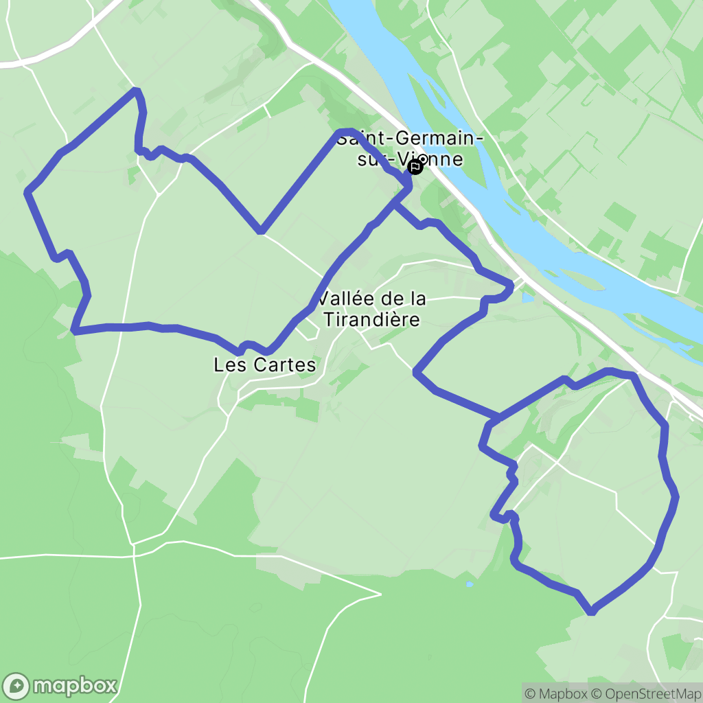 Saint-Germain-sur-Vienne : carte du parcours de randonnée - France