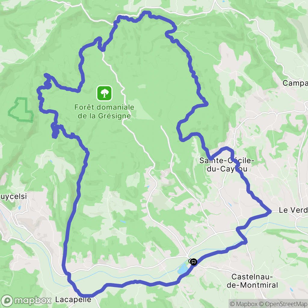 Castelnau-de-Montmiral : carte du parcours de randonnée - France