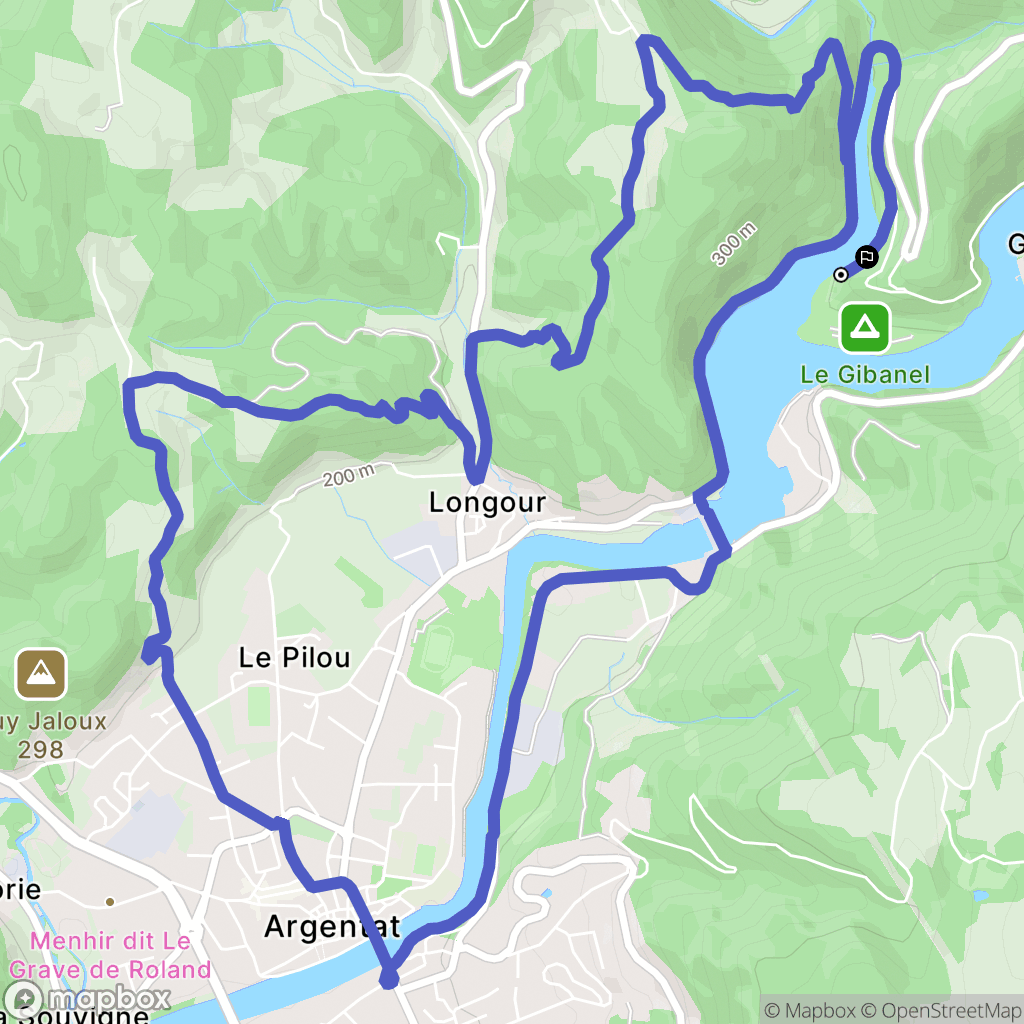 Saint-Martial-Entraygues : carte du parcours de randonnée - France