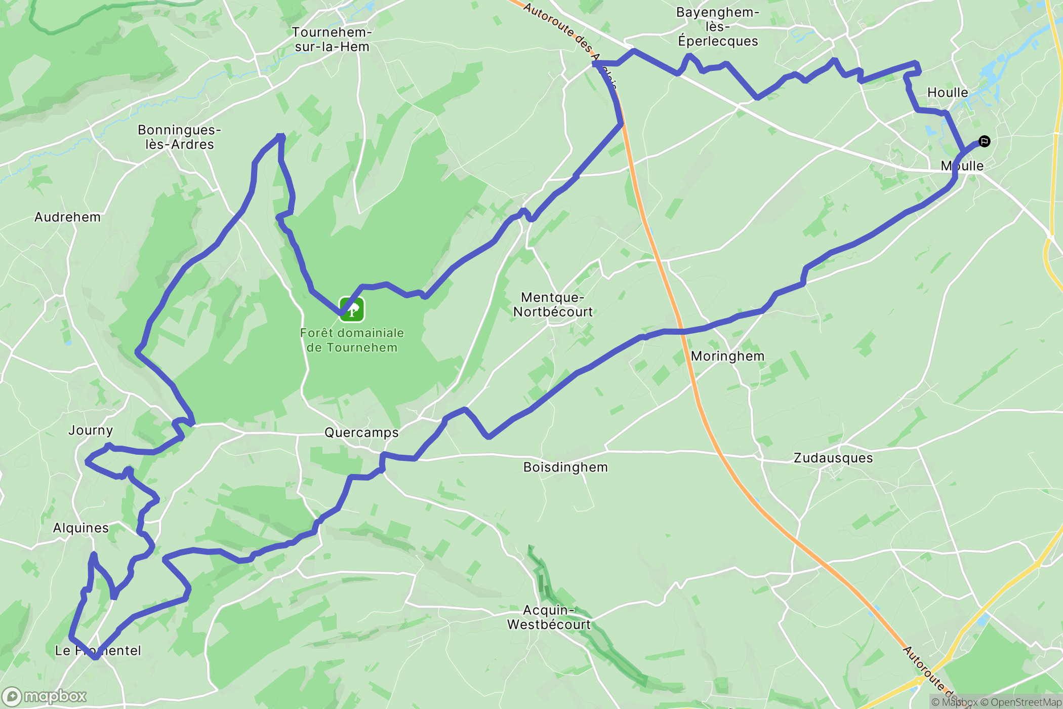 Moulle : carte du parcours de randonnée - France
