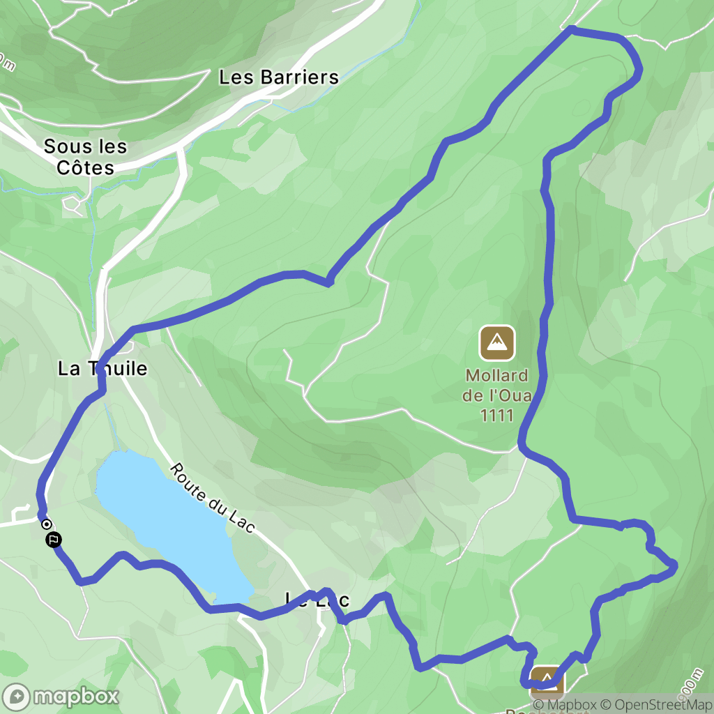 La Thuile : carte du parcours de randonnée - France