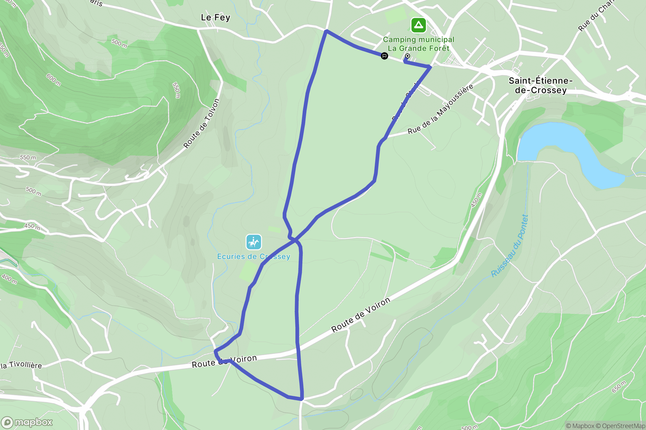 Saint-Étienne-de-Crossey : carte du parcours de randonnée - France