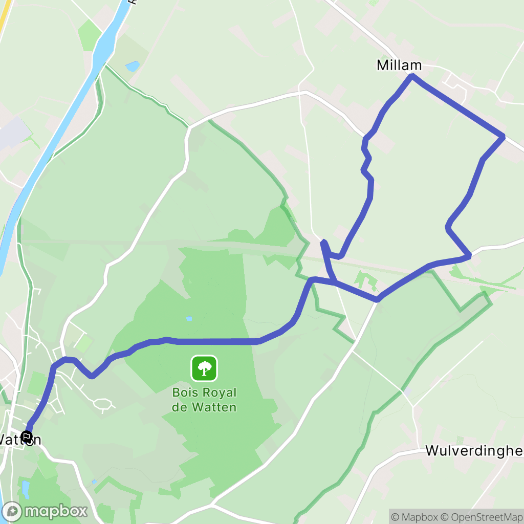 Watten : carte du parcours de randonnée - France