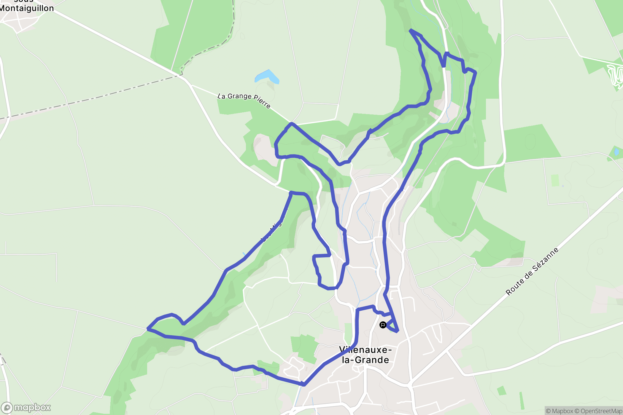 Villenauxe-la-Grande : carte du parcours de randonnée - France
