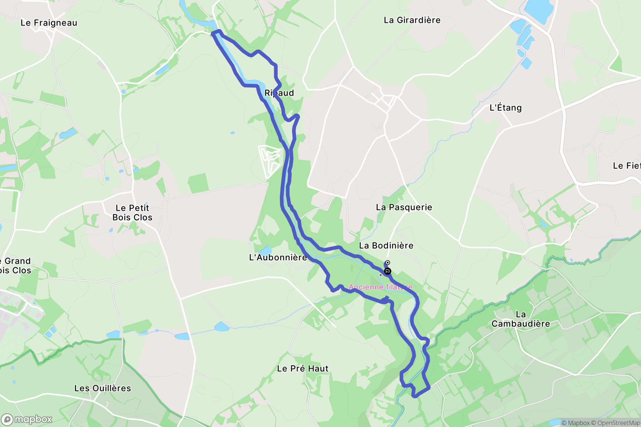 Le Tablier : carte du parcours de randonnée - France