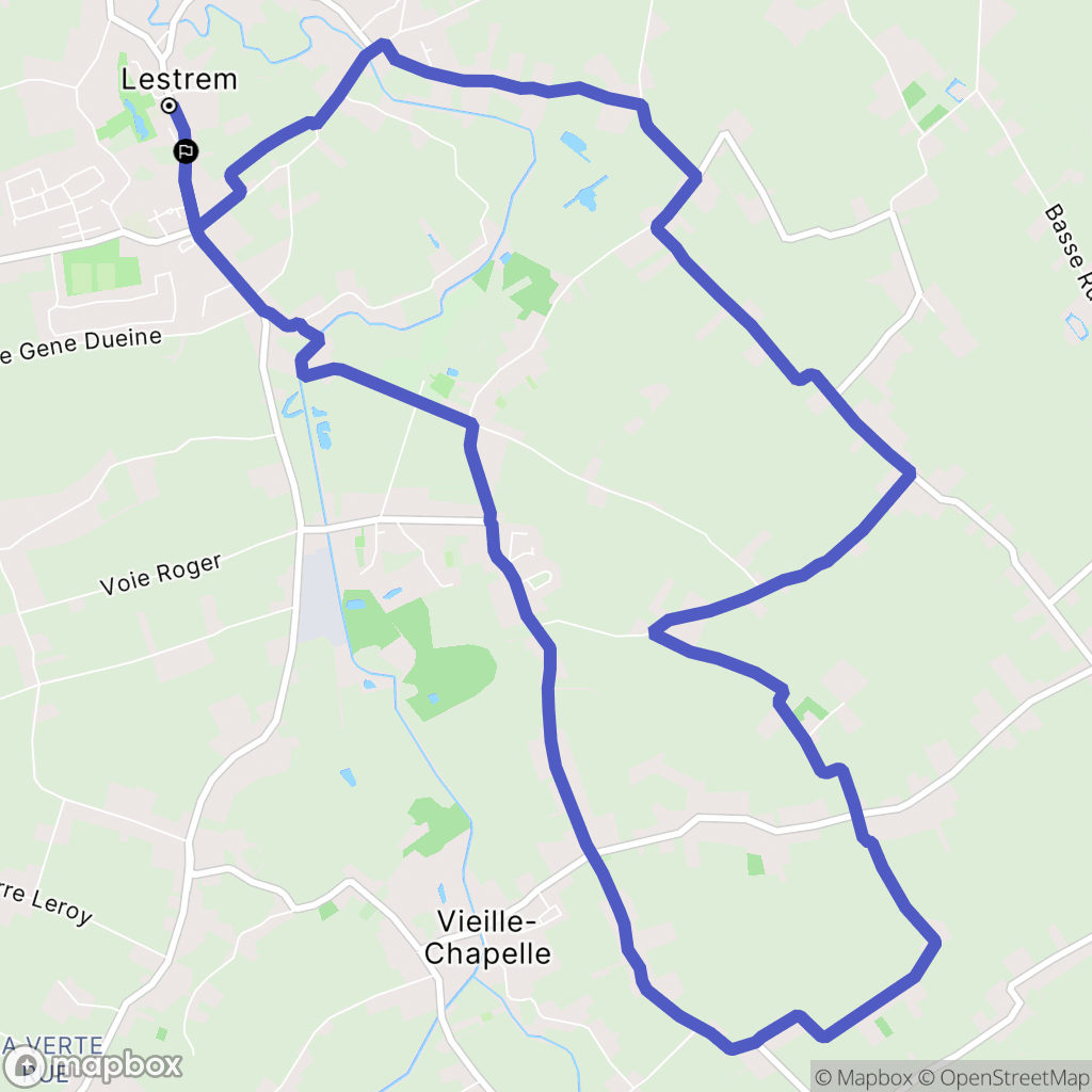 Lestrem : carte du parcours de randonnée - France