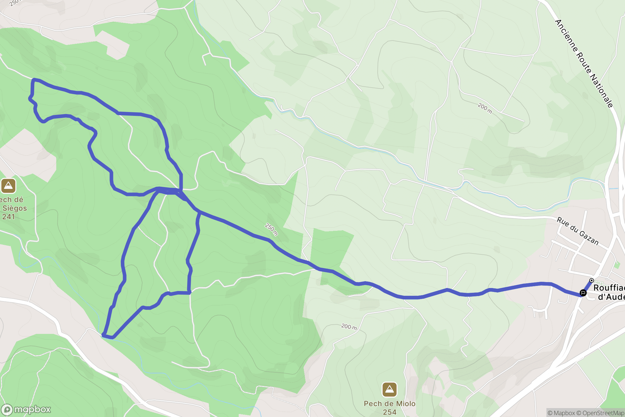 Rouffiac-d'Aude : carte du parcours de randonnée - France