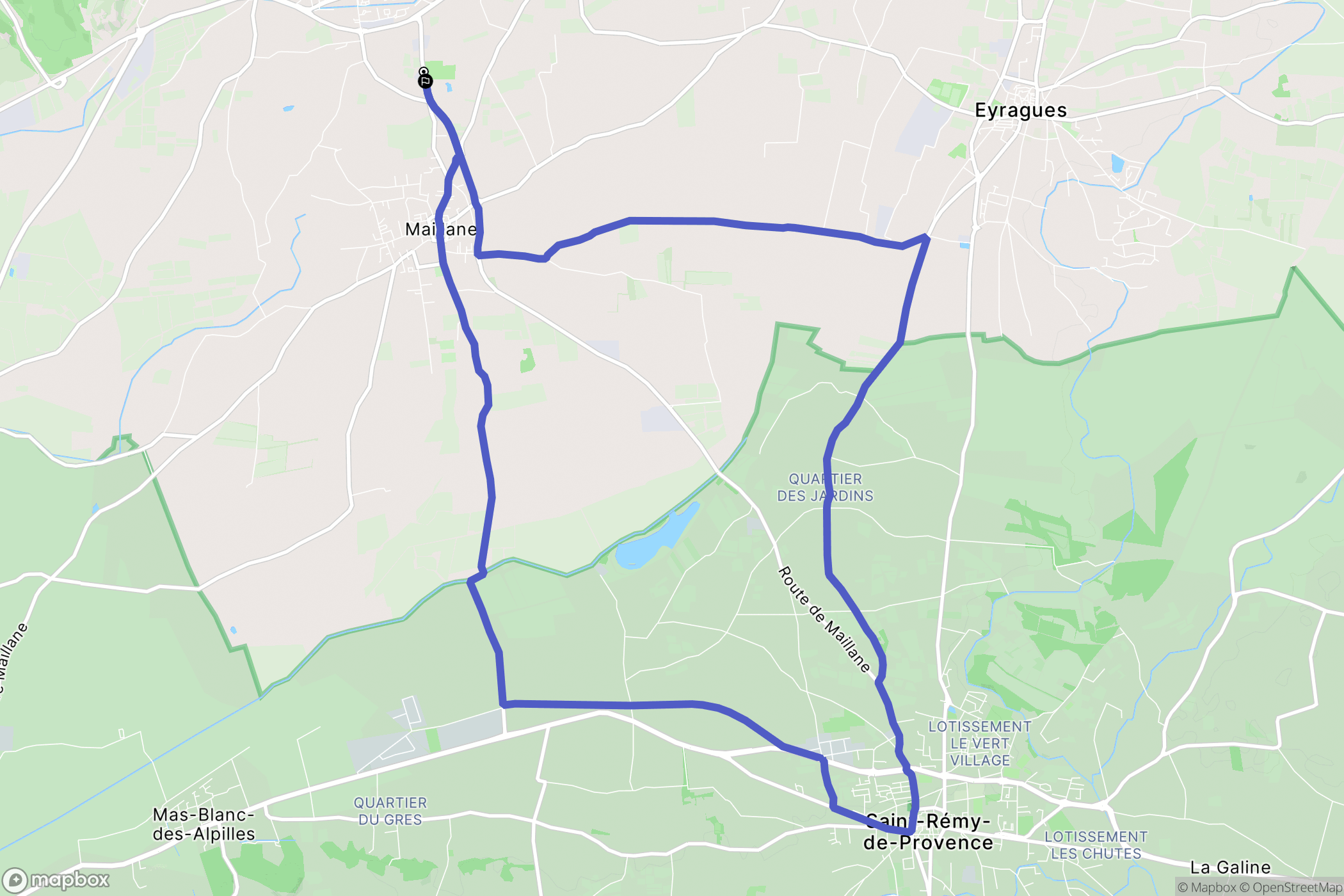 Graveson : carte du parcours de randonnée - France