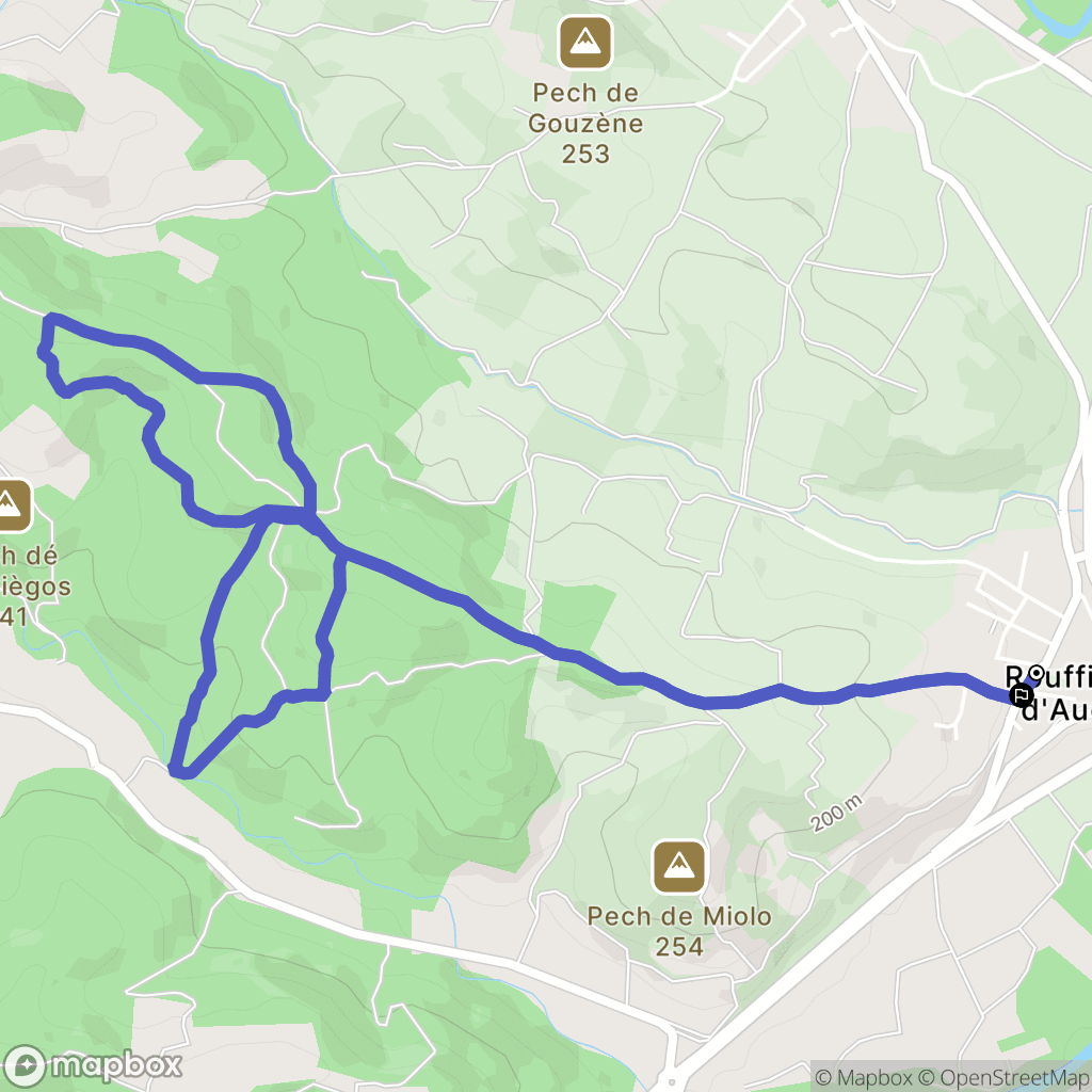 Rouffiac-d'Aude : carte du parcours de randonnée - France