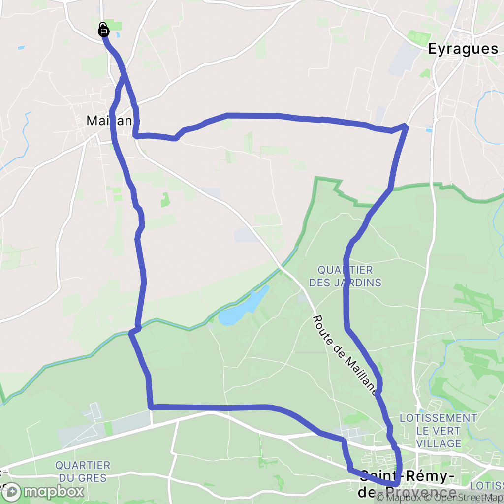 Graveson : carte du parcours de randonnée - France