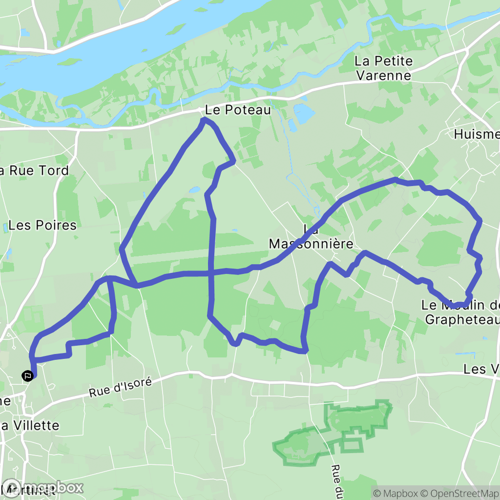 Avoine : carte du parcours de randonnée - France