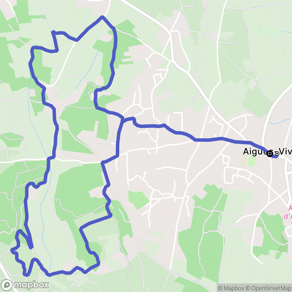 Aigues-Vives : carte du parcours de randonnée - France