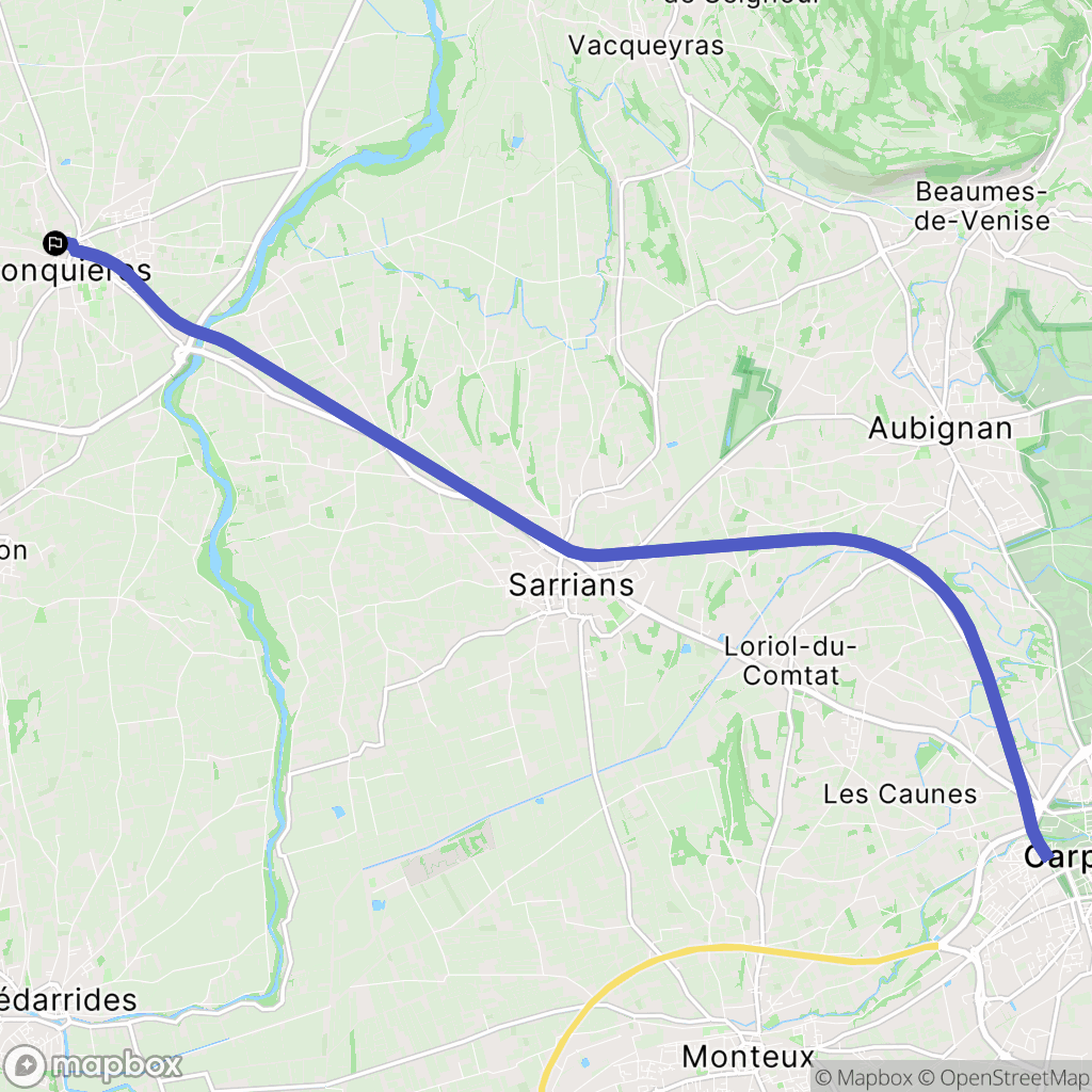 Jonquières : carte du parcours de randonnée - France