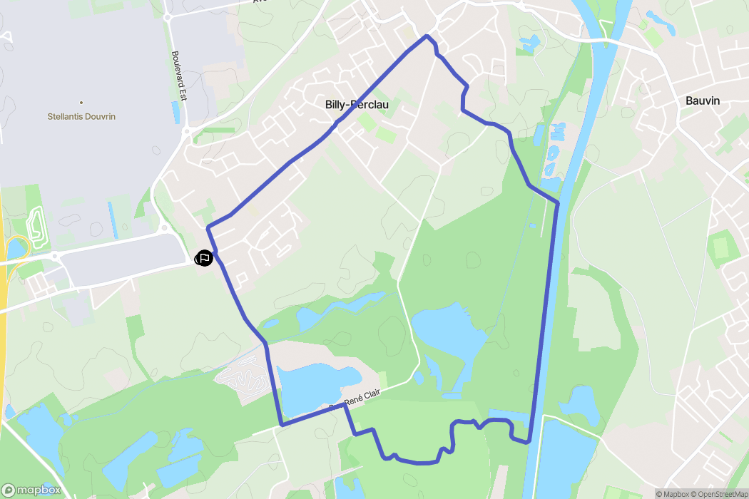 Billy-Berclau : carte du parcours de randonnée - France