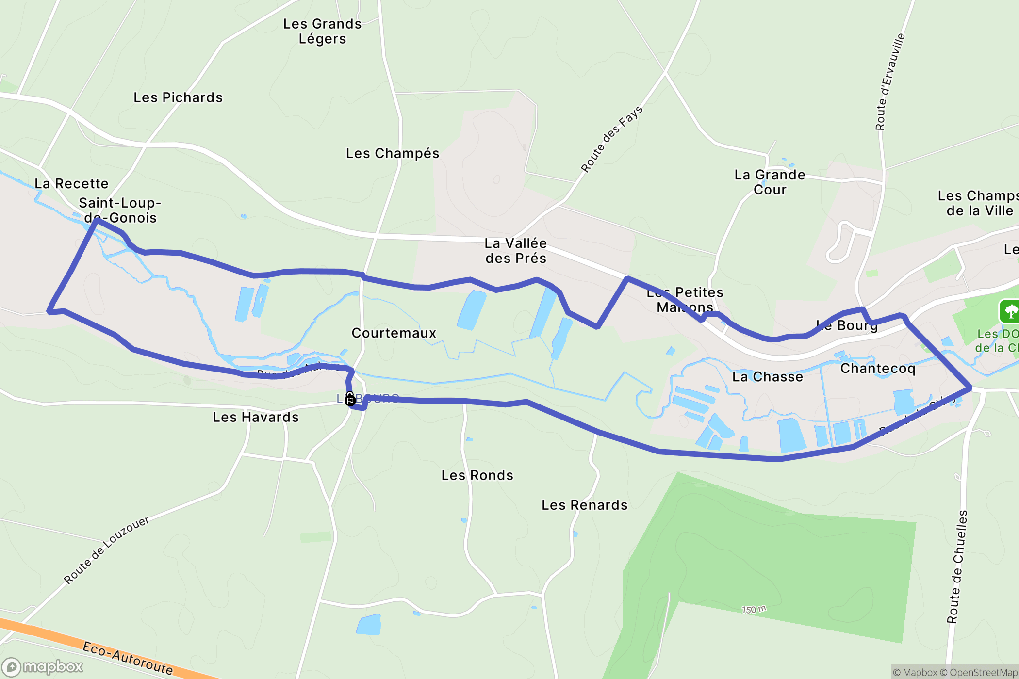 Courtemaux : carte du parcours de randonnée - France