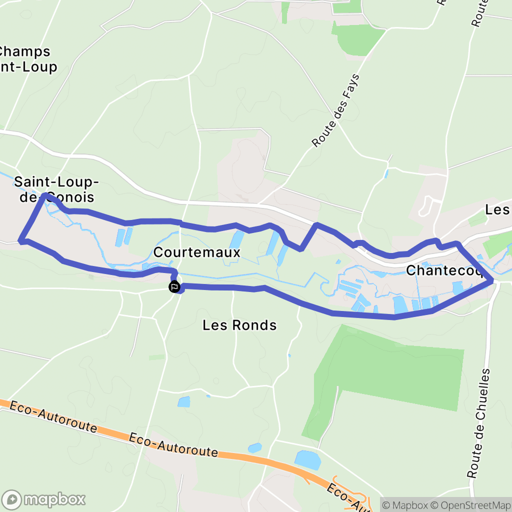 Courtemaux : carte du parcours de randonnée - France