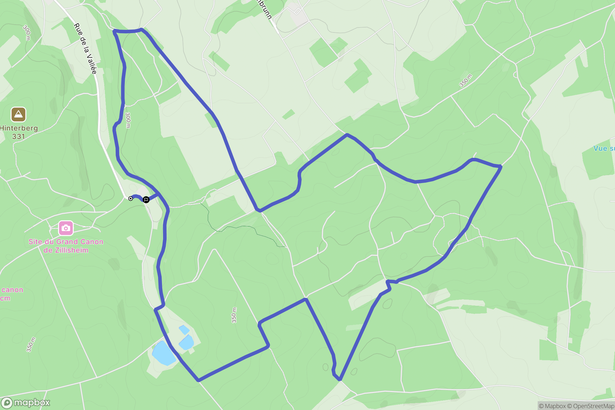 Zillisheim : carte du parcours de randonnée - France